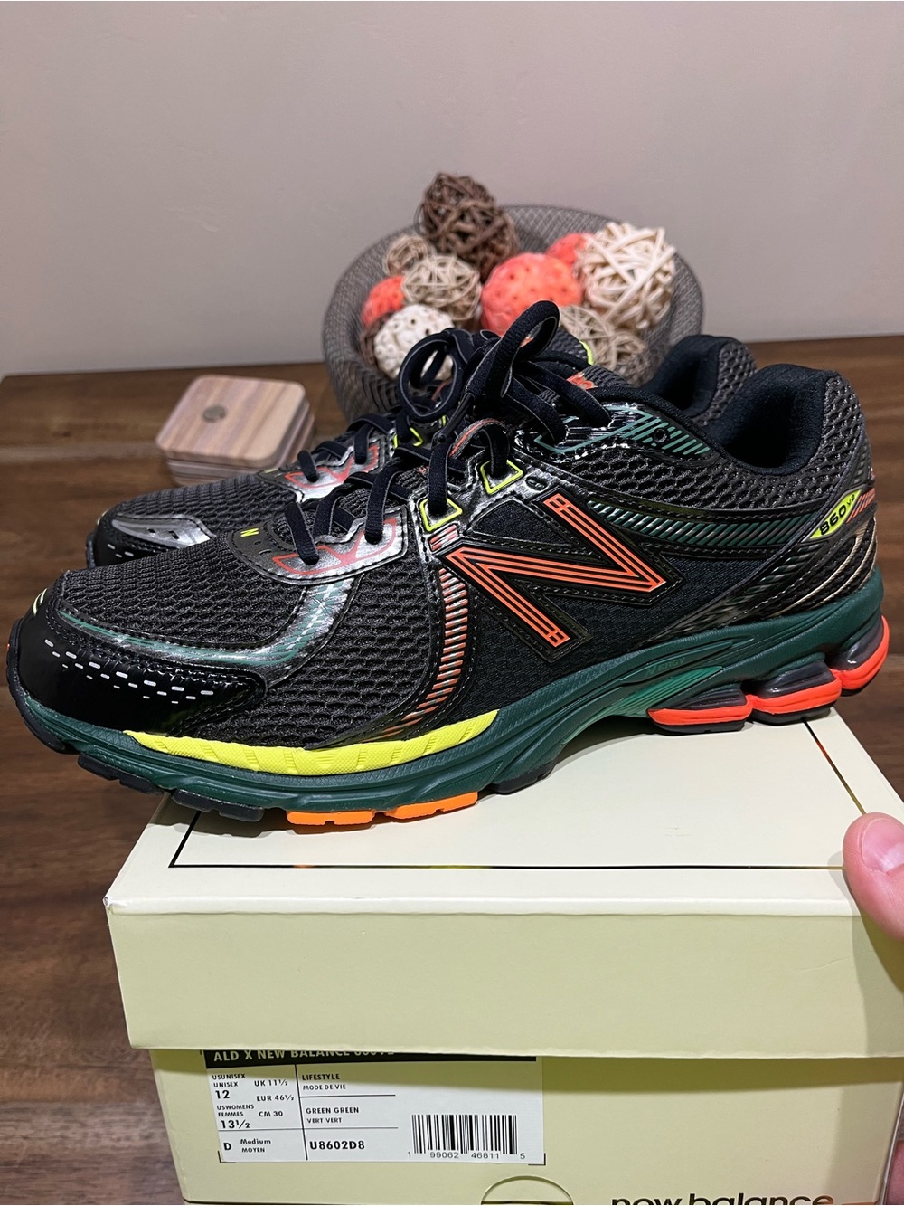 Aime Leon Dore x New Balance 860v2 Black Green Orange SZ 12